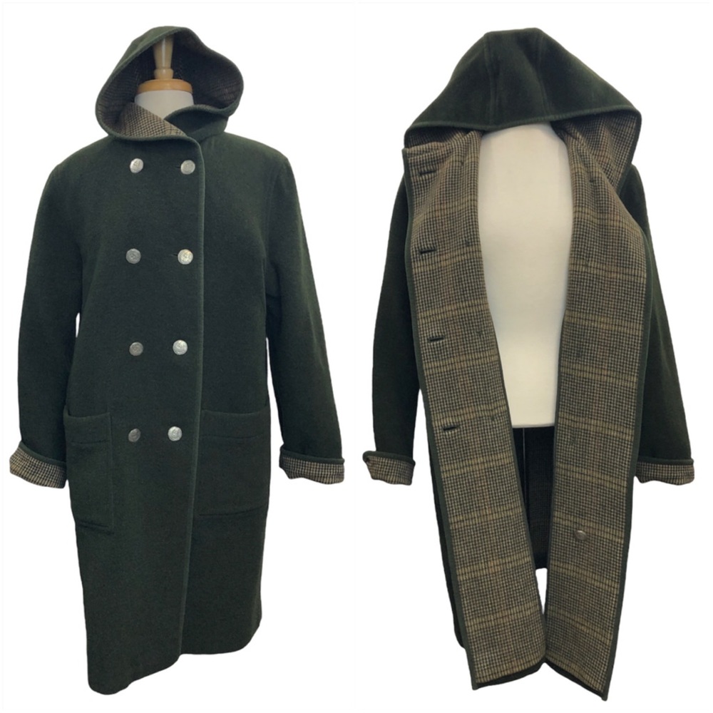Violeta's Loden Haus Austria Made Wool Long Hooded Coat Size 38